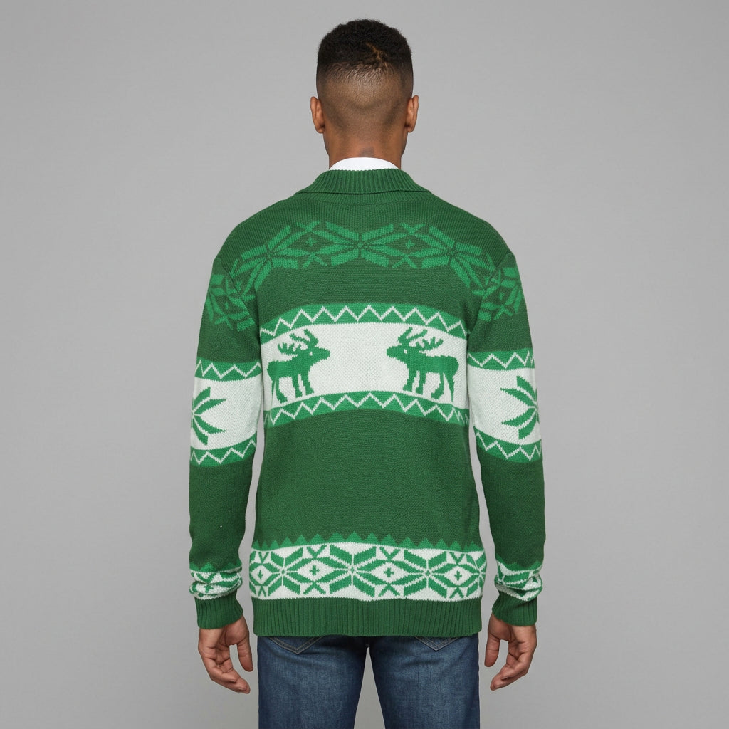 Grayson | Men's Winter Reindeer Knit Cardigan
