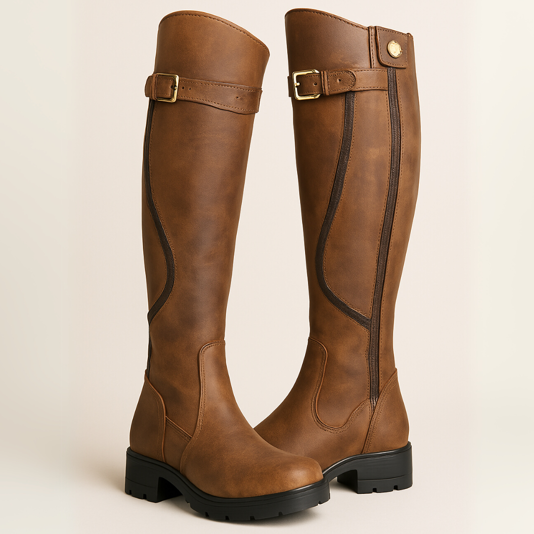 Sophisticated Long Boots with Refined Heel Design