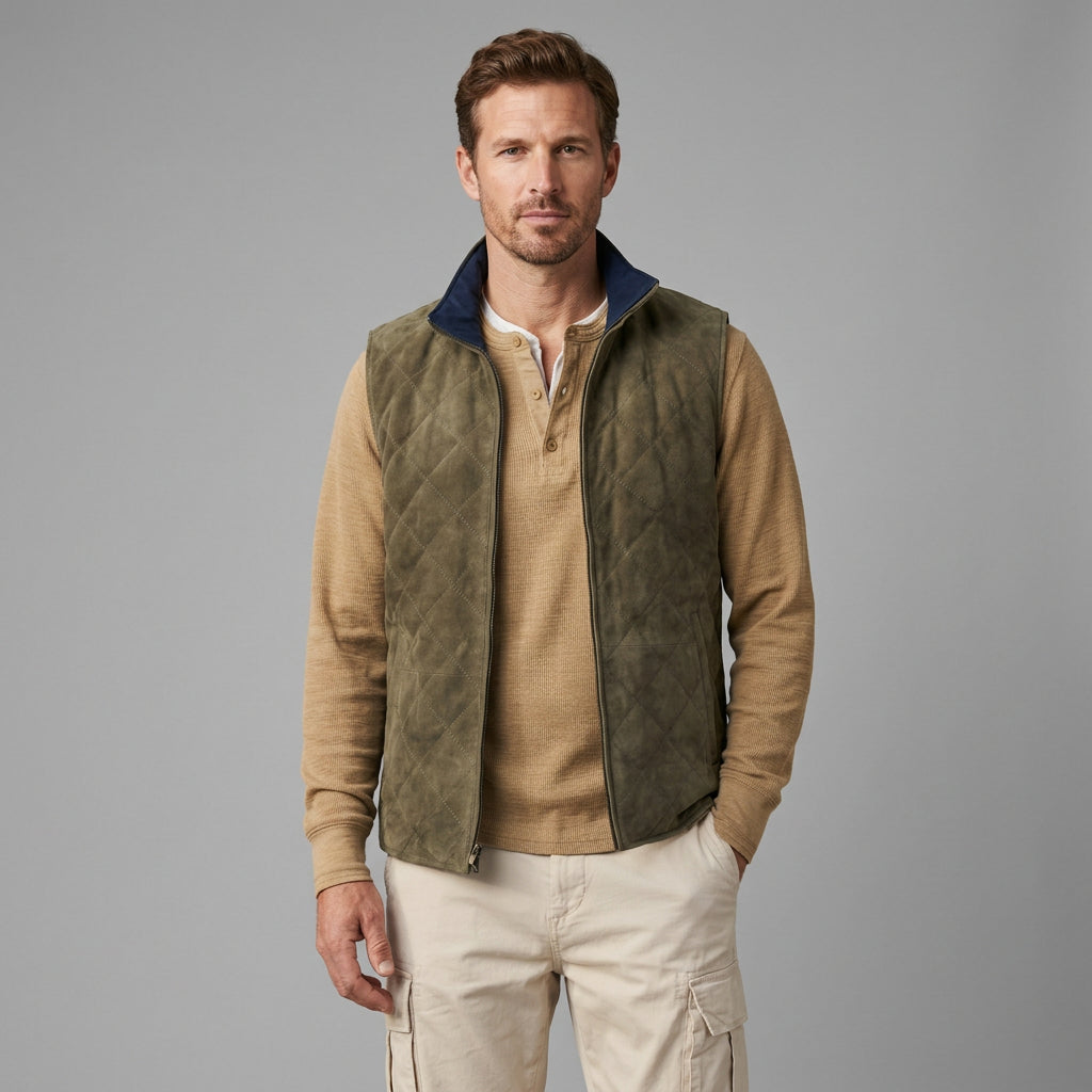 Everett | Gilet in microsuede trapuntato invernale da uomo