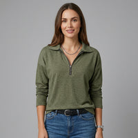 Leah | Women's Quarter-Zip Polo Collar Sweatshirt