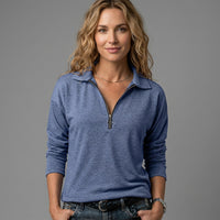 Leah | Women's Quarter-Zip Polo Collar Sweatshirt