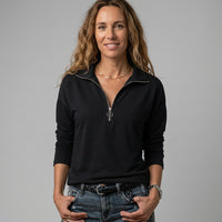Leah | Women's Quarter-Zip Polo Collar Sweatshirt