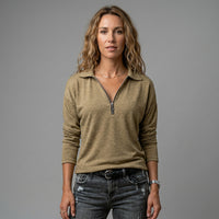 Leah | Women's Quarter-Zip Polo Collar Sweatshirt