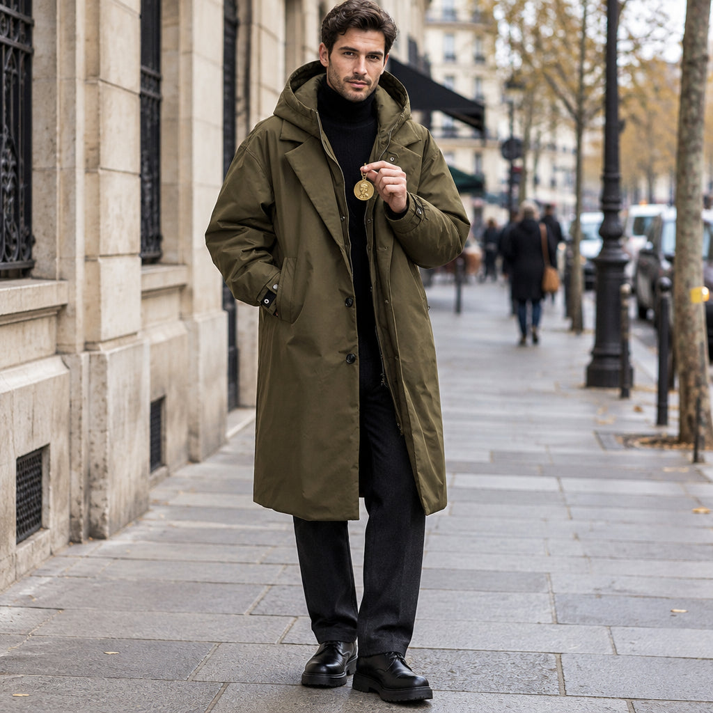 Men’s Layered Hooded Coat