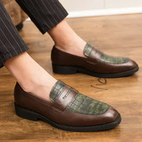 PLUXSTYLE::numise::mens-croc-embossed-penny-loafers::lifestyle-keep-1