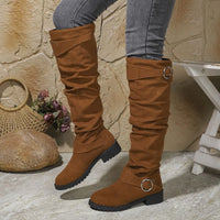 PLUXSTYLE::numise::slouchy-buckle-knee-high-boots::lifestyle-keep-2
