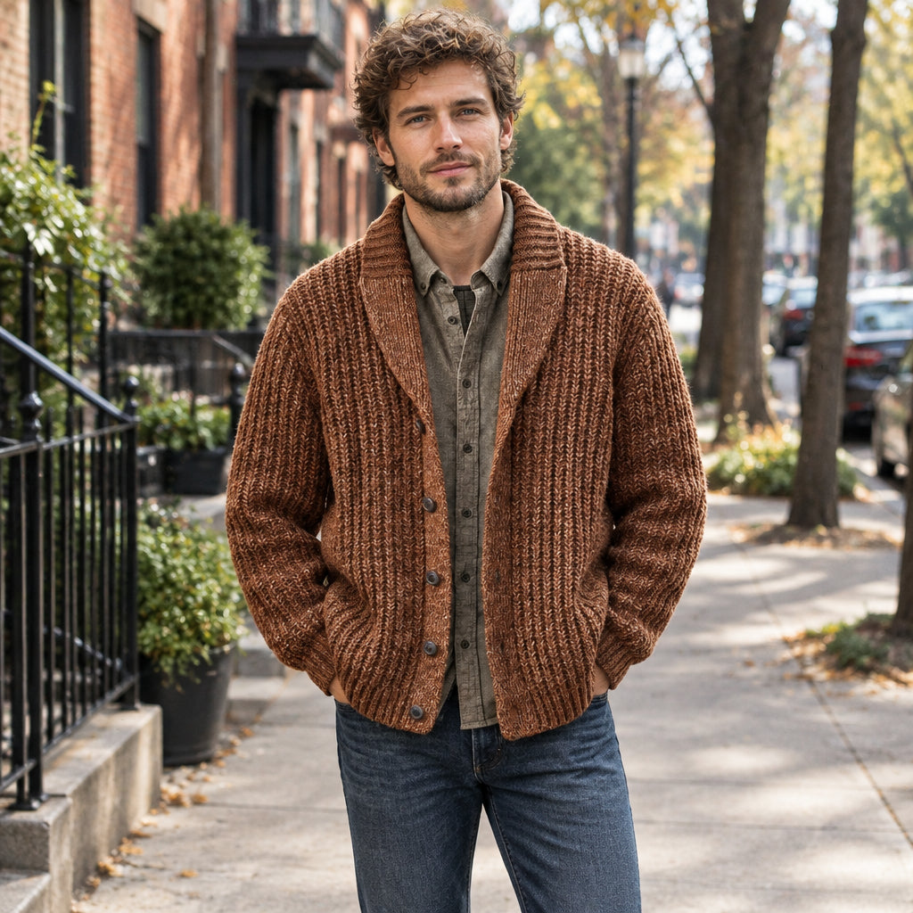 Cardigan classique en maille pour homme