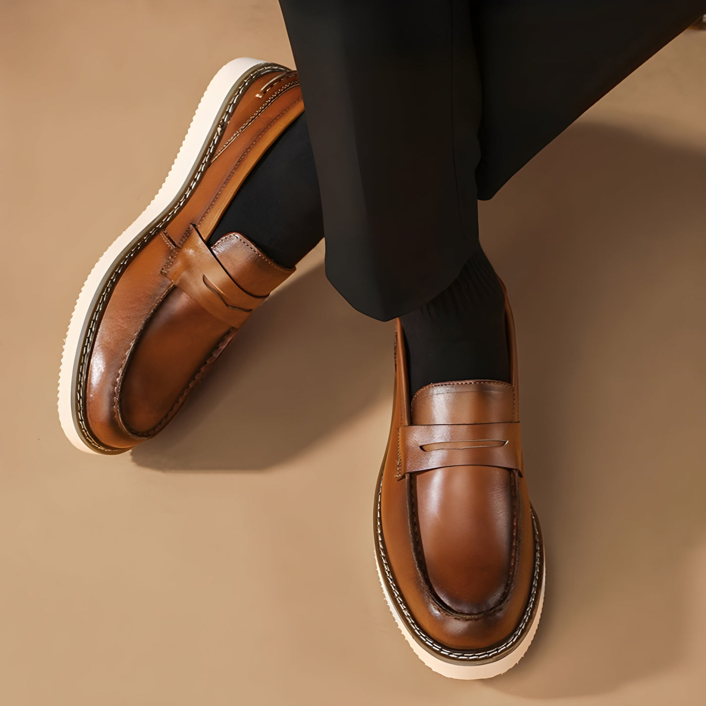 PLUXSTYLE::numise::bergamo-polished-penny-loafers::lifestyle-keep-1