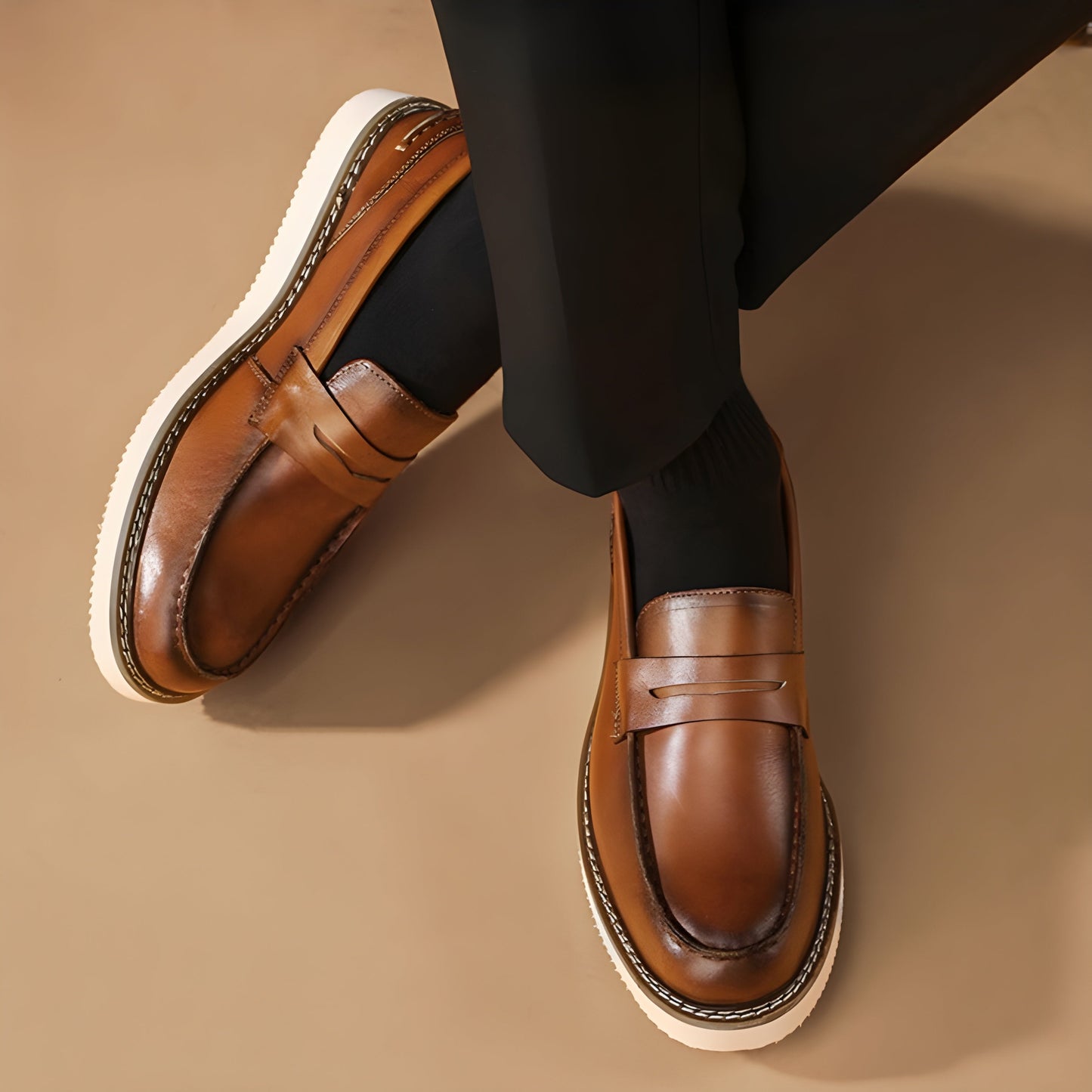 PLUXSTYLE::numise::bergamo-polished-penny-loafers::lifestyle-keep-1