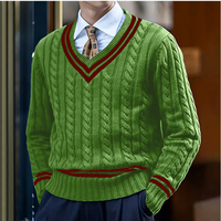 PLUXSTYLE::numise::mens-textured-v-neck-sweater::lifestyle-keep-2