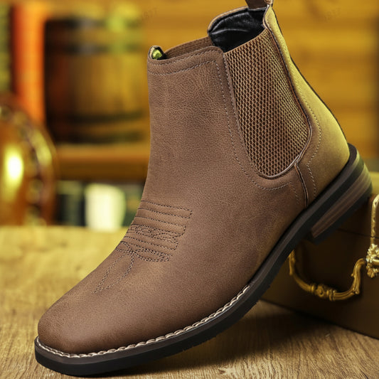 Square-Toe Western Ankle Boots