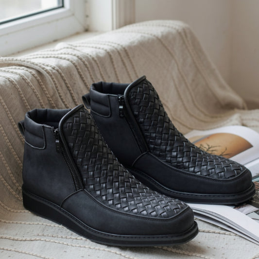 Textured Side-Zip Boots
