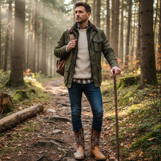 Men's Brown Exotic Boots