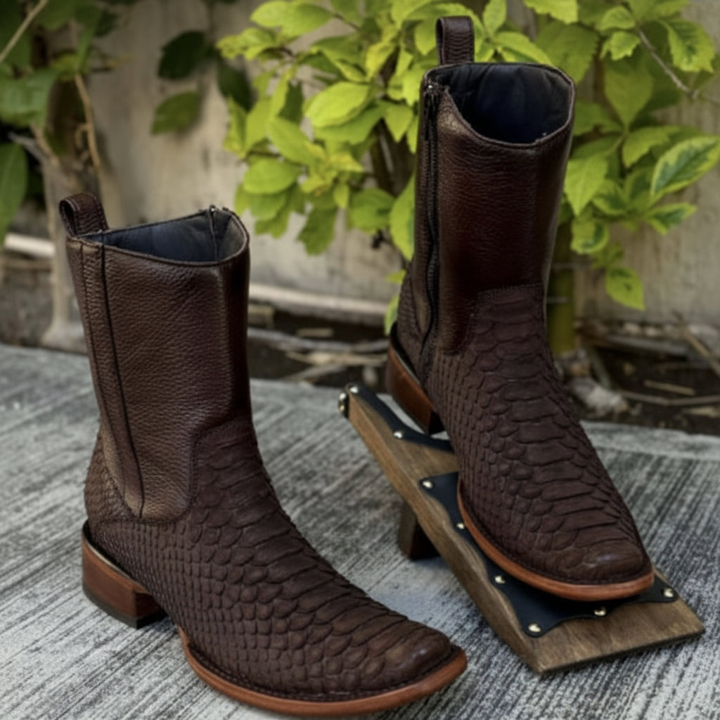 Men's Textured Side-Zip Boots