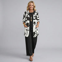 Modern Graphic Vest Three-Piece Set