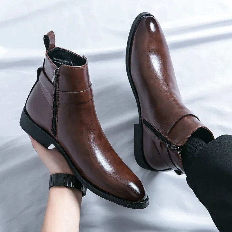 Brody | Men's Ankle Chelsea Boots with Side Zipper