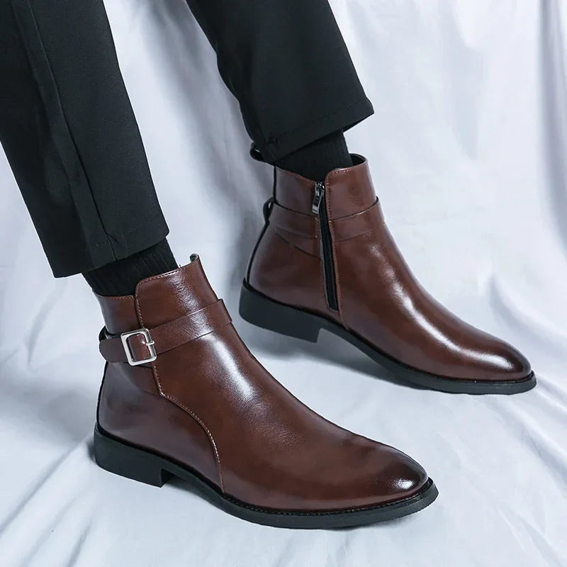 Brody | Men's Ankle Chelsea Boots with Side Zipper