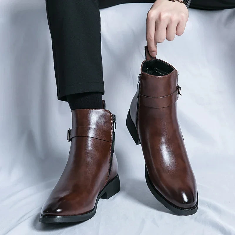 Brody | Men's Ankle Chelsea Boots with Side Zipper