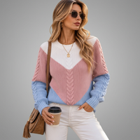 Josie | Maglione color block da donna in maglia a trecce