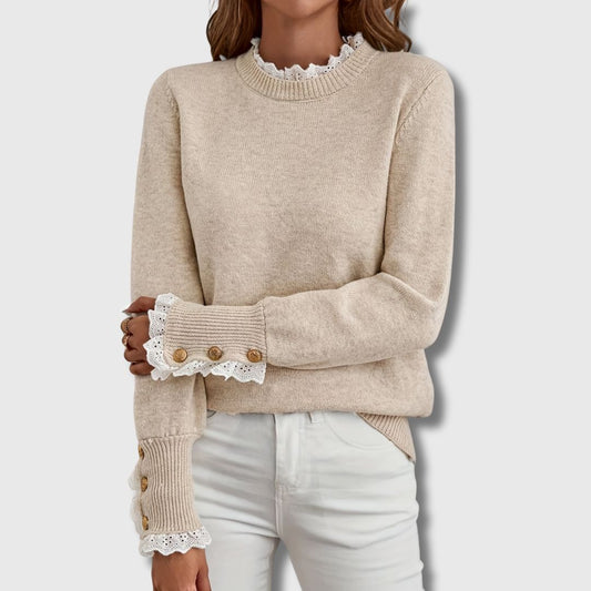 Lace-Detail Knitwear Sweater
