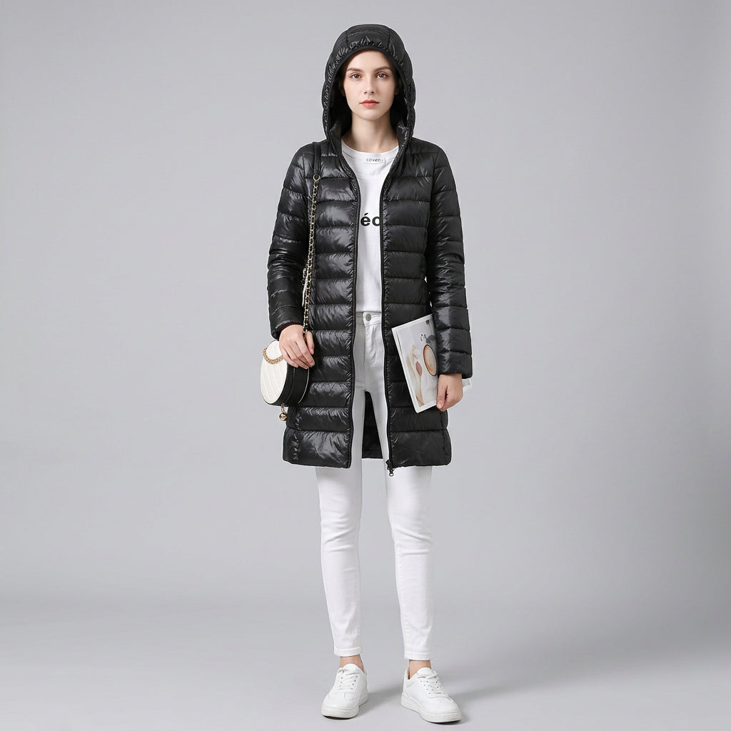 Leichter langer Parka für Damen für einen modernen Alltagslook