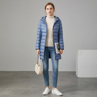 Leichter langer Parka für Damen für einen modernen Alltagslook