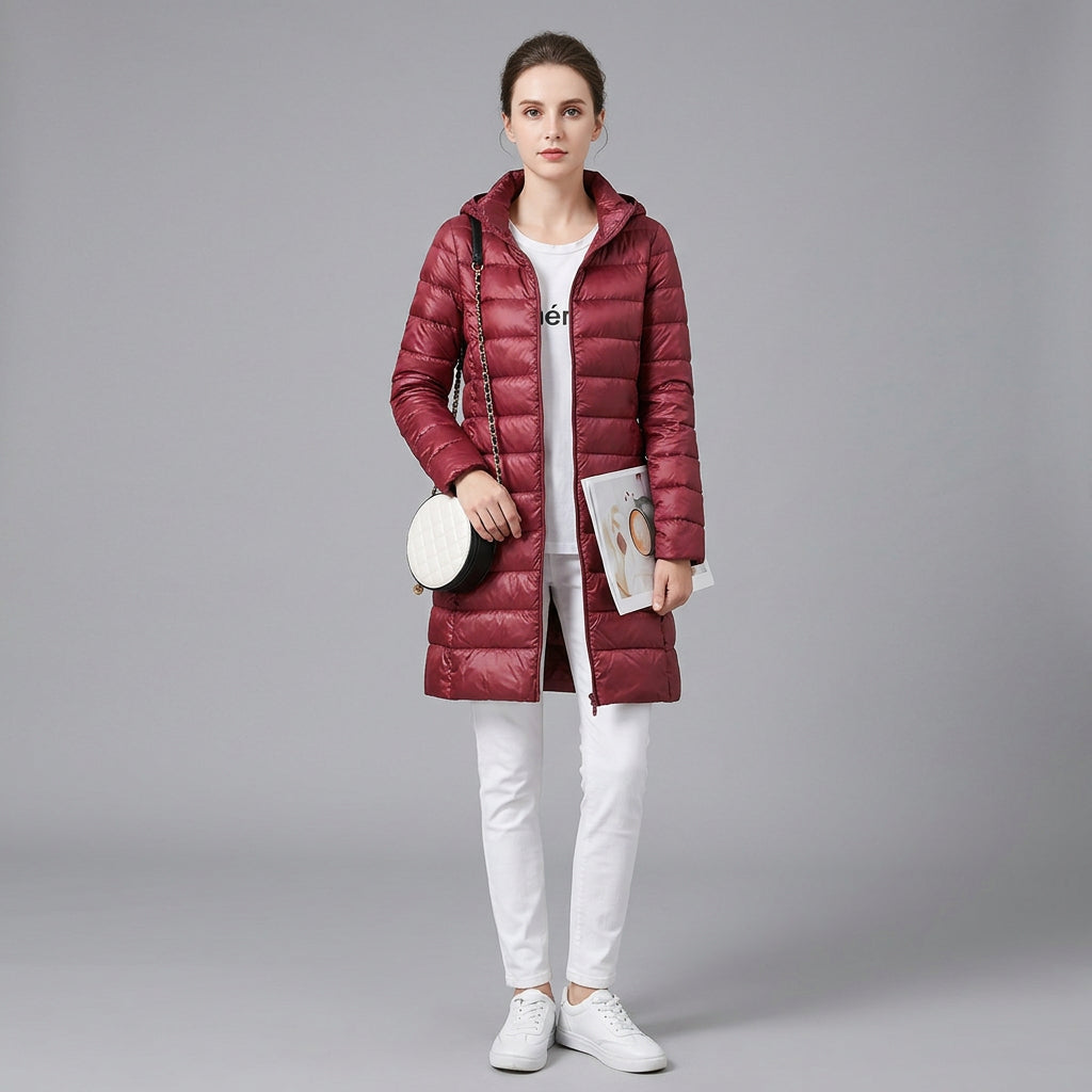 Leichter langer Parka für Damen für einen modernen Alltagslook
