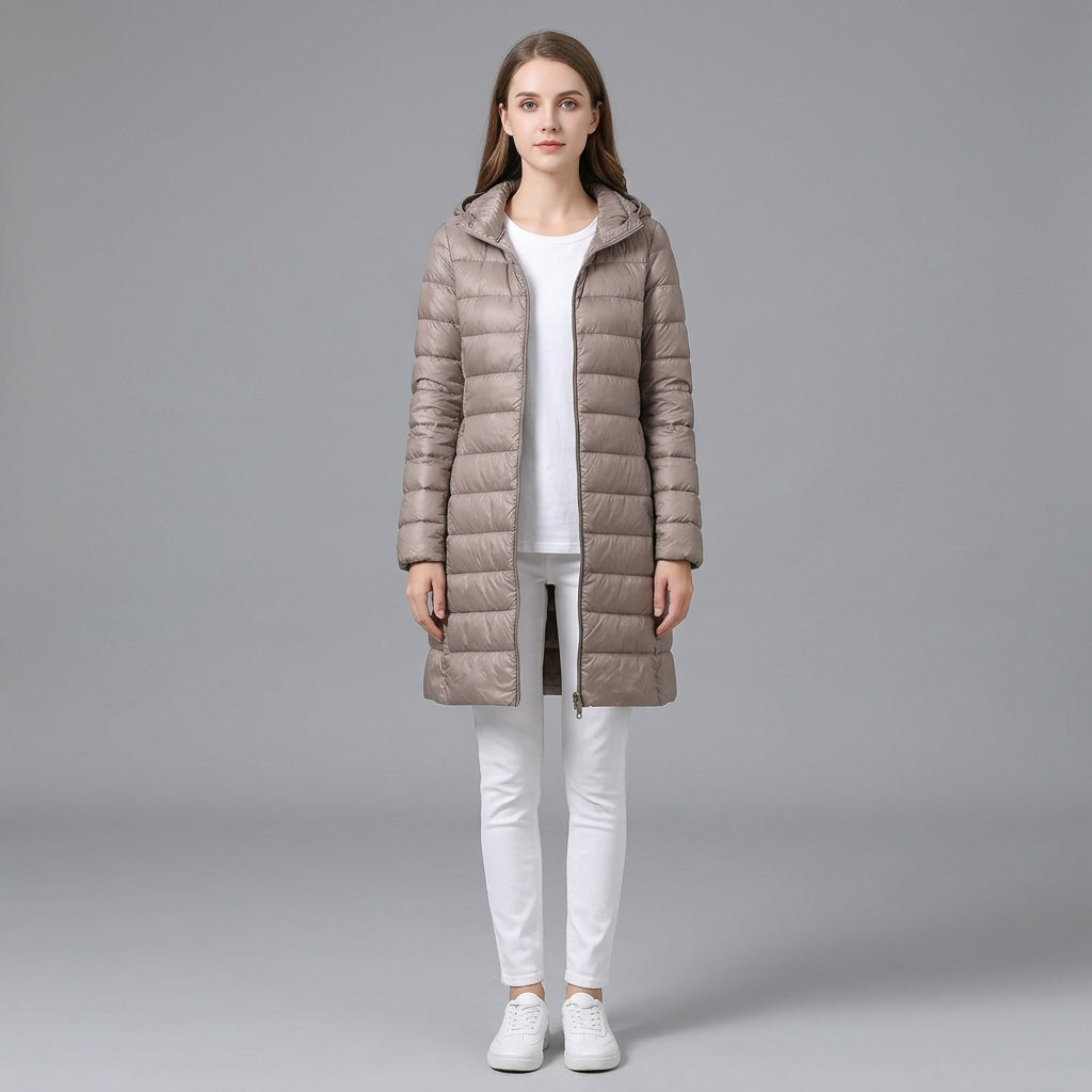 Leichter langer Parka für Damen für einen modernen Alltagslook