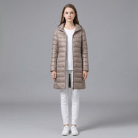 Leichter langer Parka für Damen für einen modernen Alltagslook