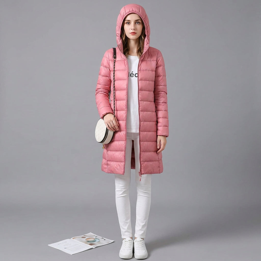 Leichter langer Parka für Damen für einen modernen Alltagslook