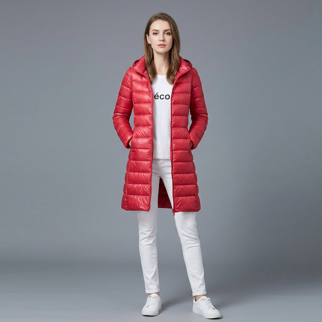 Leichter langer Parka für Damen für einen modernen Alltagslook