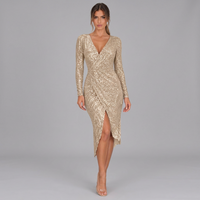 Madison | Women's Shimmering V-Neck Dress