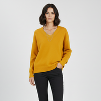 Maglione classico da donna con scollo a V