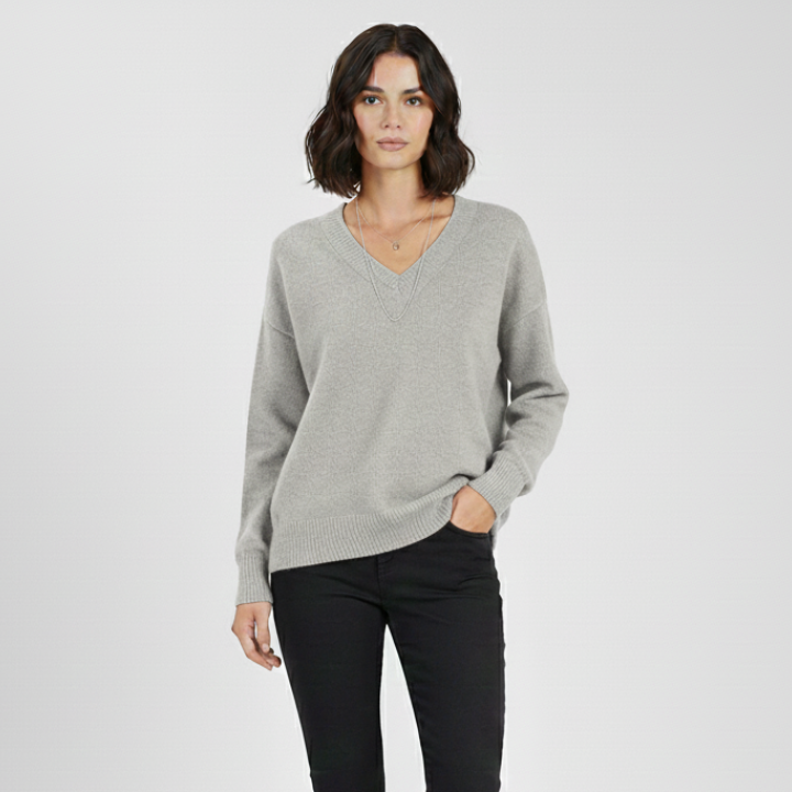Maglione classico da donna con scollo a V