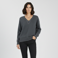 Maglione classico da donna con scollo a V