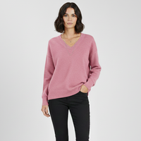 Maglione classico da donna con scollo a V