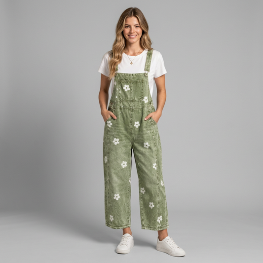 Latzhose mit weitem Bein