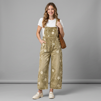 Wide-Leg Overall Pants