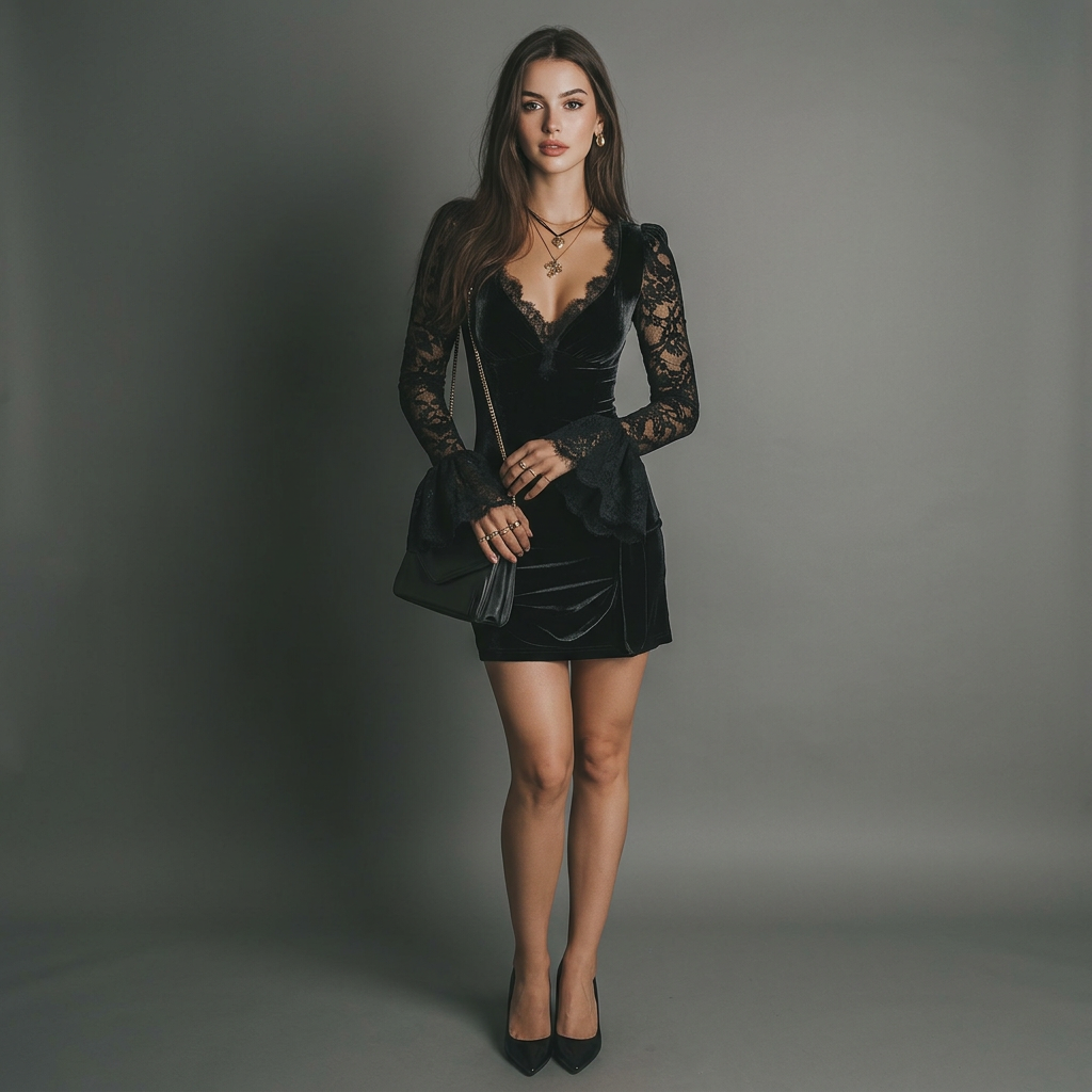 Jenna | Women's Lace Detail Mini Dress