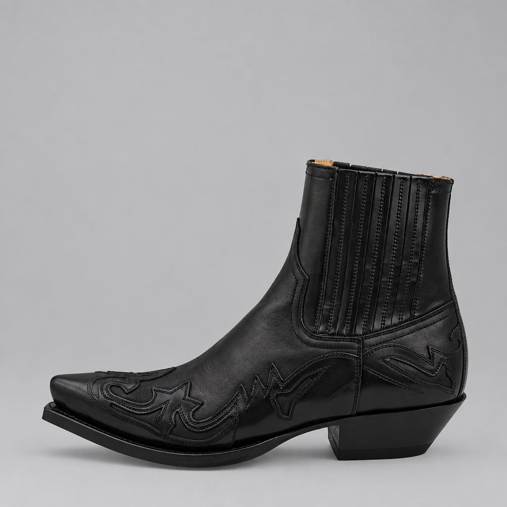 Embroidered Western Ankle Boots