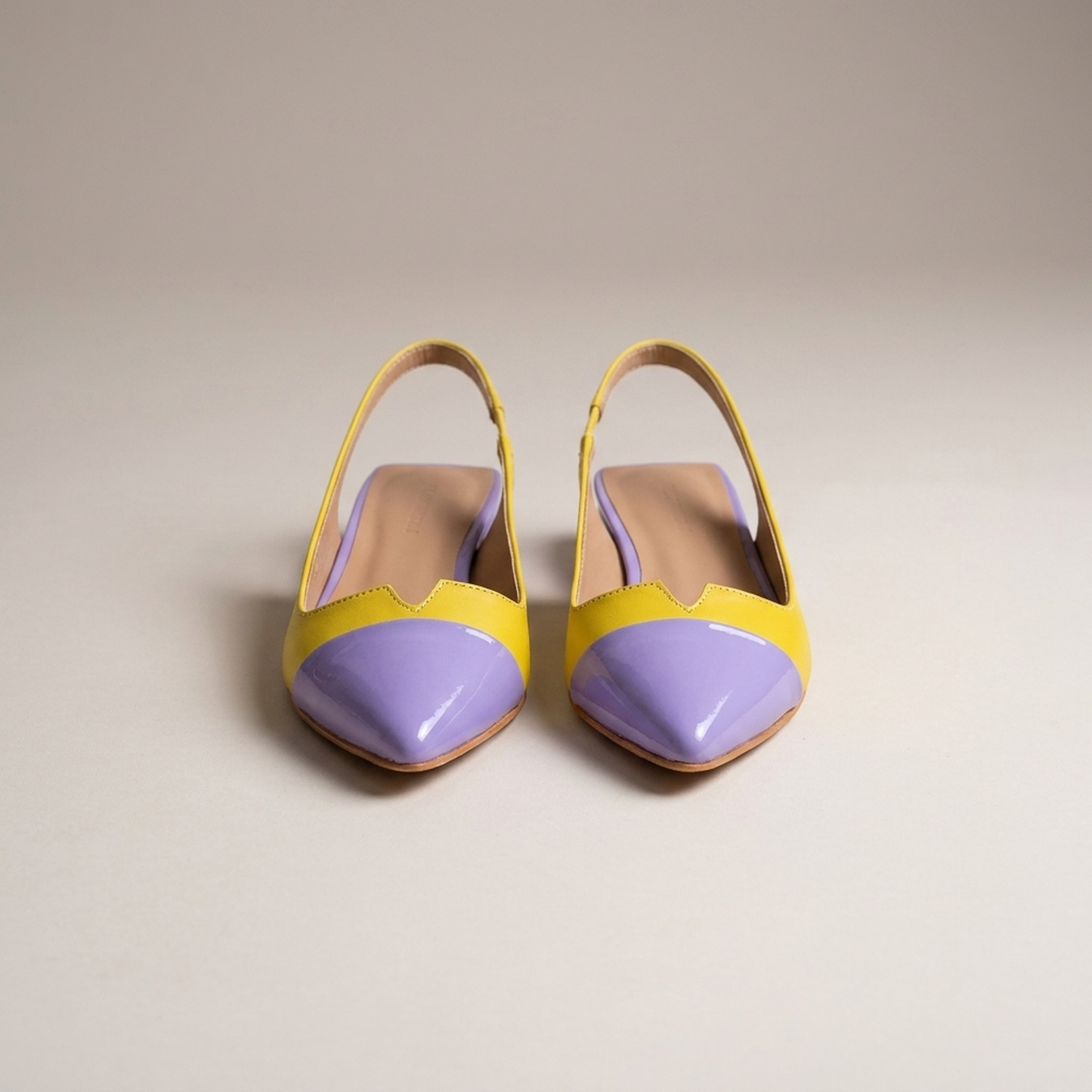 PLUXSTYLE::numise::color-block-ballet-flats::pack-yellow