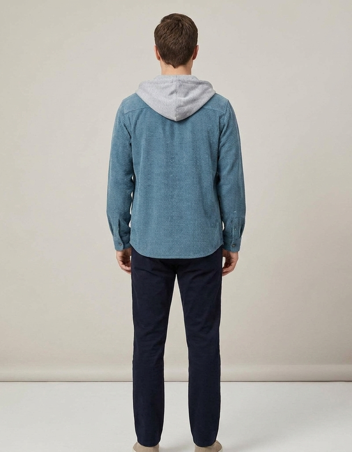 PLUXSTYLE::numise::mens-relaxed-hooded-overshirt::back