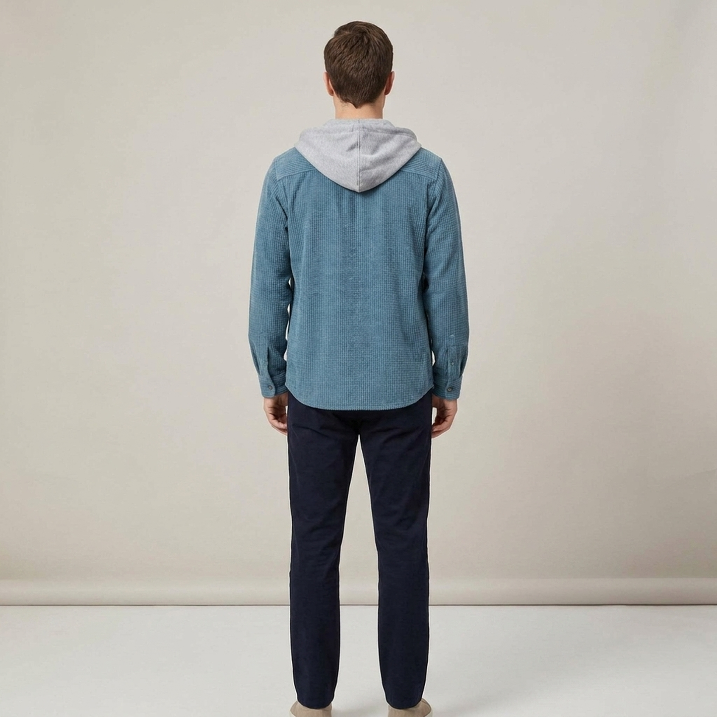 PLUXSTYLE::numise::mens-relaxed-hooded-overshirt::back