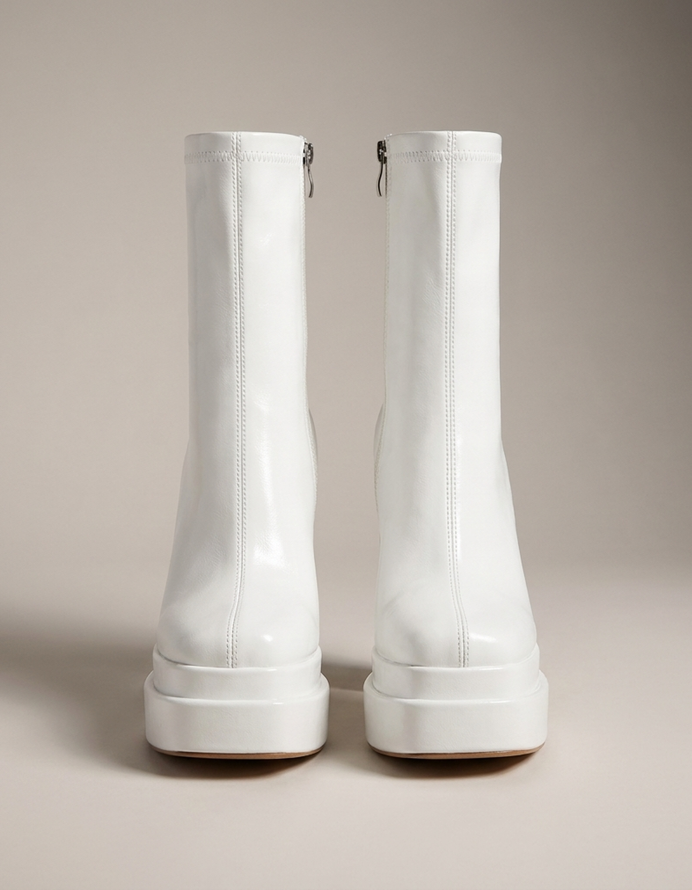 PLUXSTYLE::numise::womens-high-heel-platform-ankle-boots::pack-white