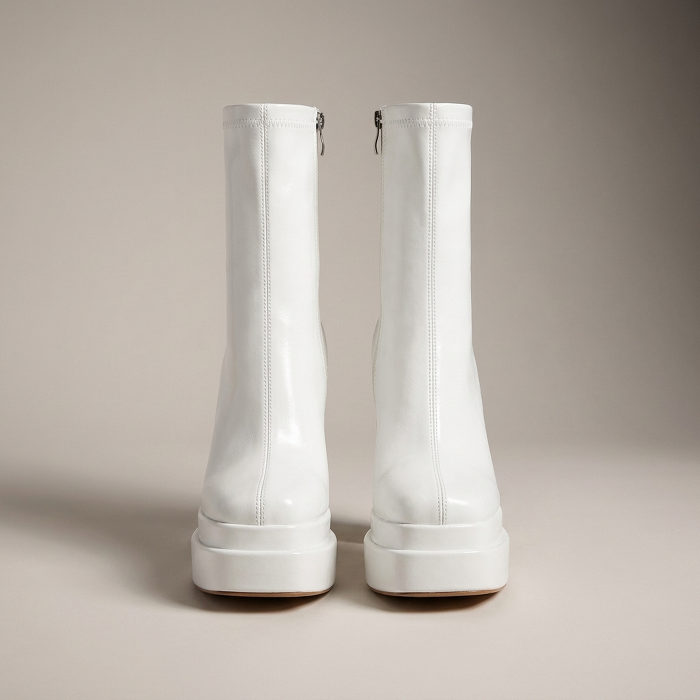 PLUXSTYLE::numise::womens-high-heel-platform-ankle-boots::pack-white