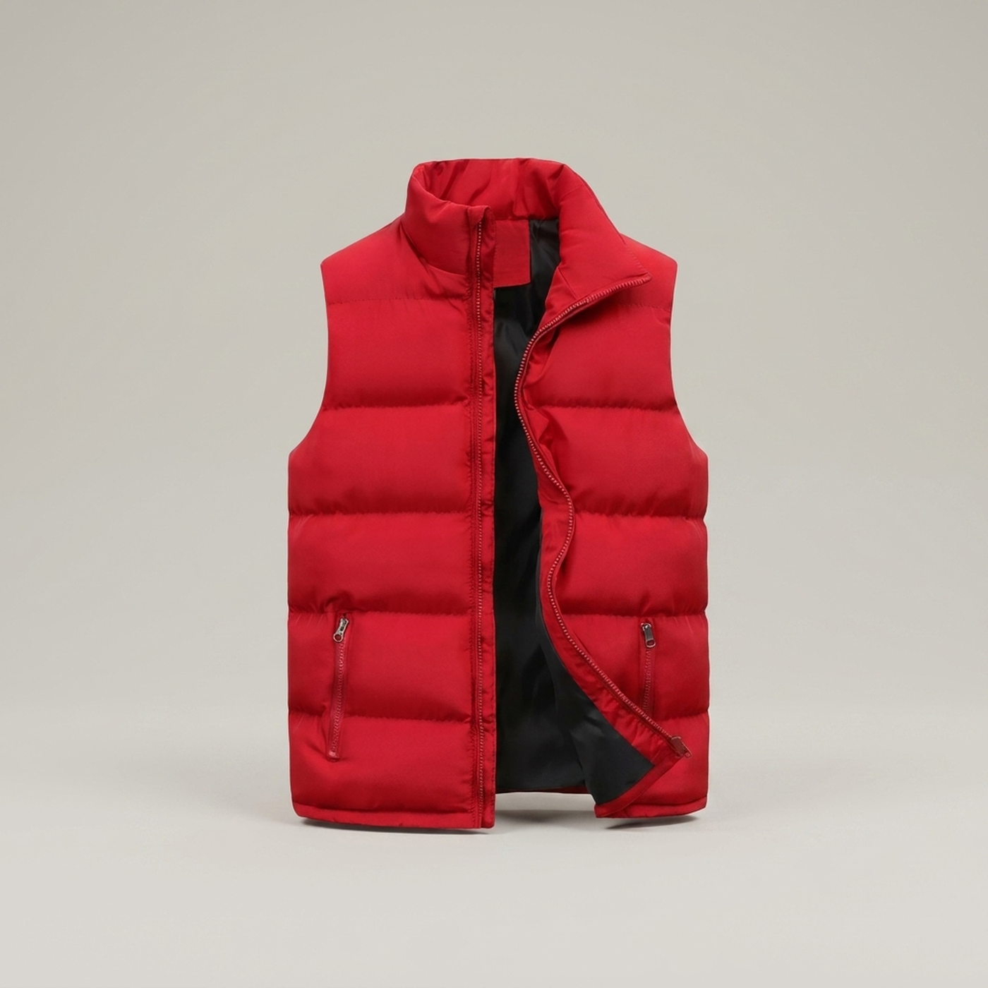PLUXSTYLE::numise::mens-warm-sleeveless-puffer-vest::pack-red