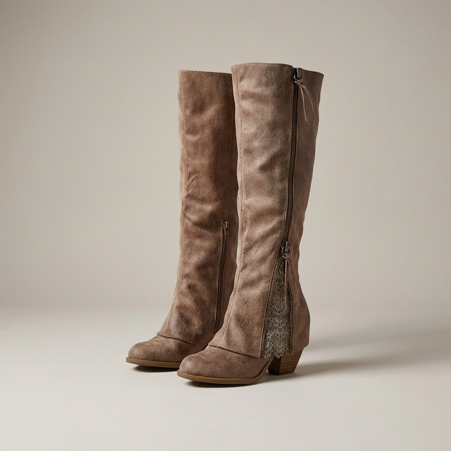 PLUXSTYLE::numise::moana-block-heel-knee-high-boots::pack-brown