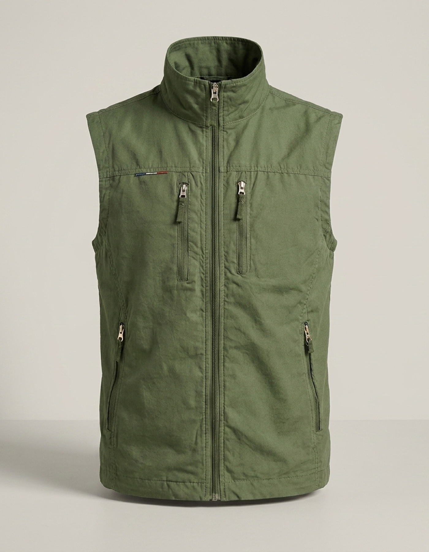 PLUXSTYLE::numise::mens-zip-vest-with-storage::pack-green