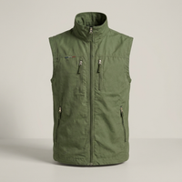 PLUXSTYLE::numise::mens-zip-vest-with-storage::pack-green