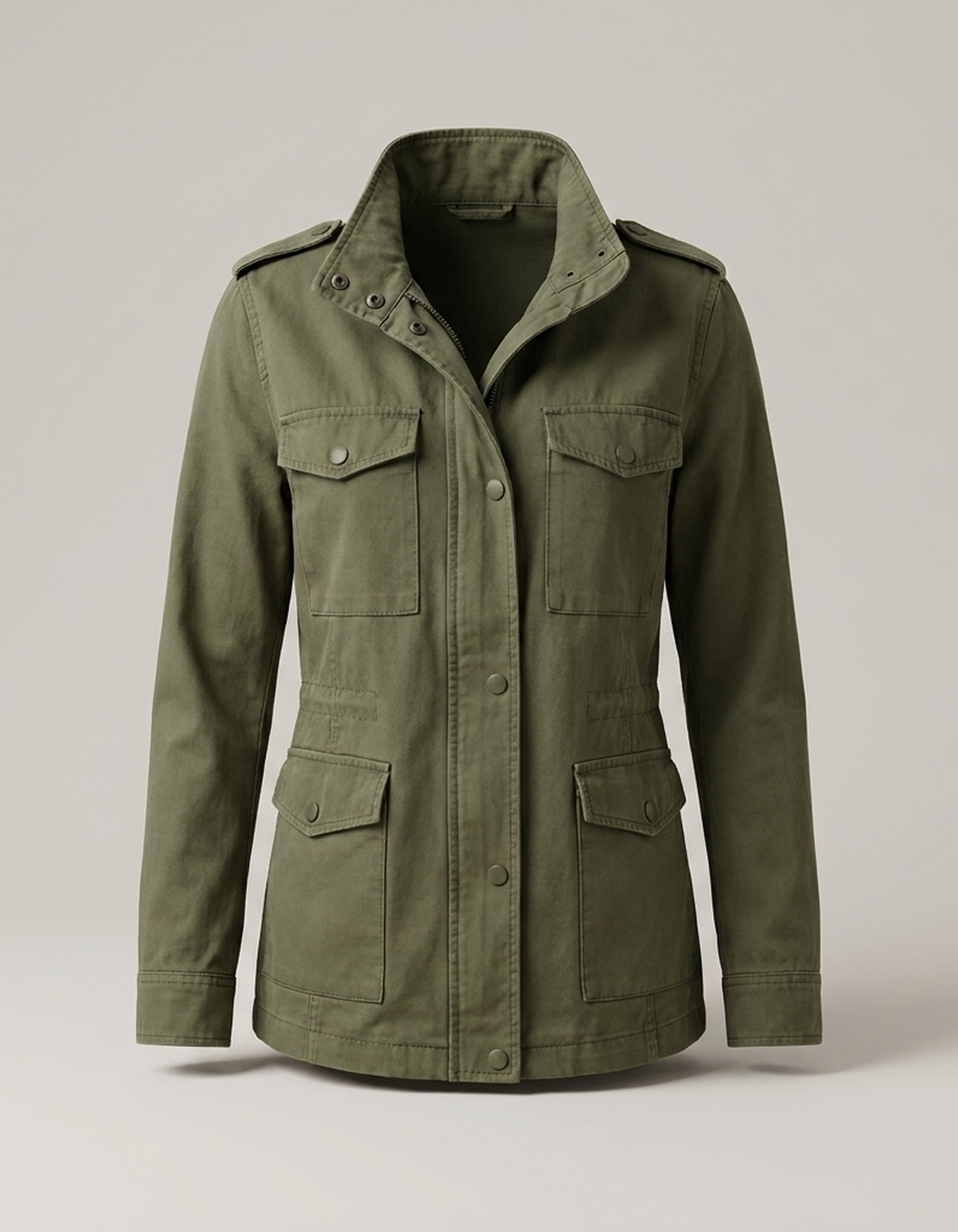 PLUXSTYLE::numise::military-inspired-utility-parka::pack-army-green